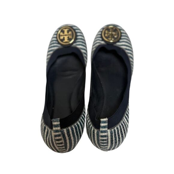 Tory Burch Caroline Striped Flats Sz. 9.5 - Picture 2 of 8
